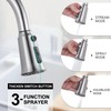 WOWOW Kitchen Faucet with Sprayer,Brushed Nickel Single Handle High Arc