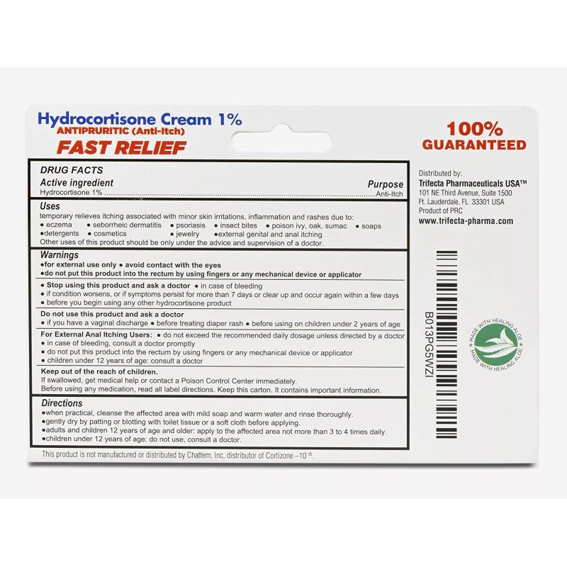 Globe Hydrocortisone CREAM 1% 1 oz with ALOE Maximum Strength