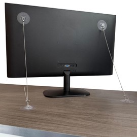 6 Pack Adjustable 50" Stainless Steel TV Safety Straps for Flat Screen, No Drill Anti Tip Furniture Anchors, Furniture Wall Anchors for Baby Proofing, TV Earthquake Straps (Round)