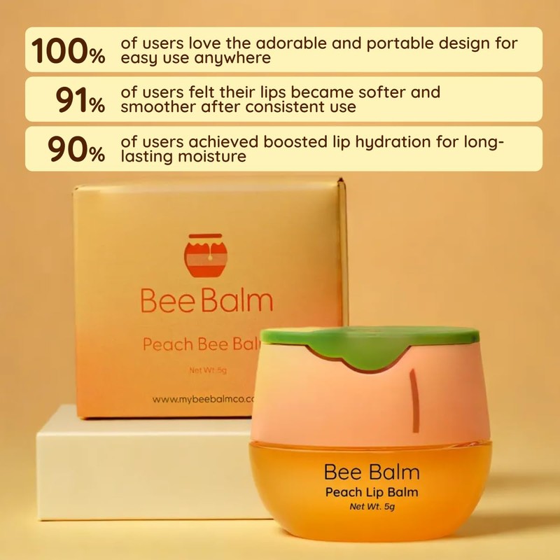 Bee Balm Original Lip Balm in Peach Hydrating Lip Care,