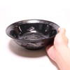 Chinese Single Item, Black Glazed Silver Dragon Crest 6.8 Shallow