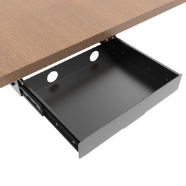 Under Desk Slide out Drawer 13.4" Wide with Cable Management