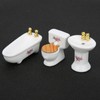 1/24 Dollhouse Miniature Bathroom Set Simulation Ceramic Bathtub Toilet Sink