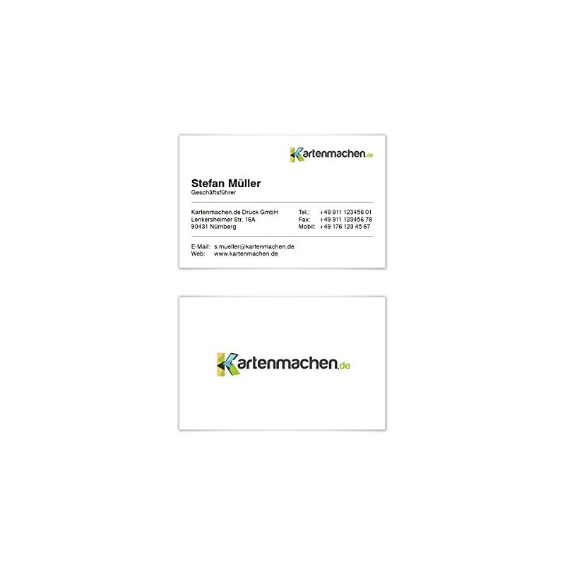 100 x Business Cards Individual Business Cards 300 g/m² 85