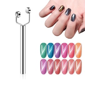 WOKOTO 1Pc Silver Y-Shaped Cylinder Nail Magnet For Cat Eye Nails Designs Magnet Pens Nail Art Tools Ombre Gradient Design Nail Art Cat Eye Magnet Sticks For Women Nails Cat Eye Polish Magnet Set