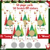50 Pieces Christmas Scratch Off Cards Stickers Christmas Party Games