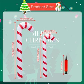6Pcs Christmas Inflatable Candy Canes 35in Giant Xmas Candy Cane Decorations Fun PVC Christmas Inflatable Yard Decorations Jumbo Candy Canes Balloons (35 * 11in, 6)