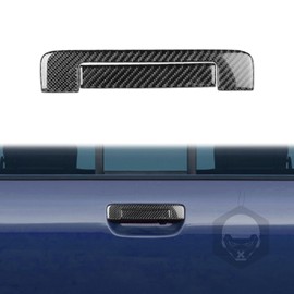 Carbon Fiber Tailgate Exterior Door Handle Trim Cover, Rear Trunk Grab Handle Cover Compatible with Toyota Tacoma Double Cab 2005-2015 Accessories