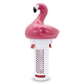 b&h Pool Chlorine Dispenser for 1 Inch Tablets Only - Mini Floating Chlorine Floater, Spa, Tub & Small Pool Bromine Holder, 6 Flow Level Control Settings, White