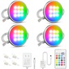 MYPLUS Under Cabinet Lighting Kit, RGB Puck Lights with Remote