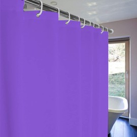 meioro Solid Colour Shower Curtains, PEVA Waterproof Bathroom Curtain Includes Curtain Hooks, Waterproof Mould Proof Resistant Shower Curtain Liner for Bathtubs Spa(Purple,Width 180cm x Height 180cm)