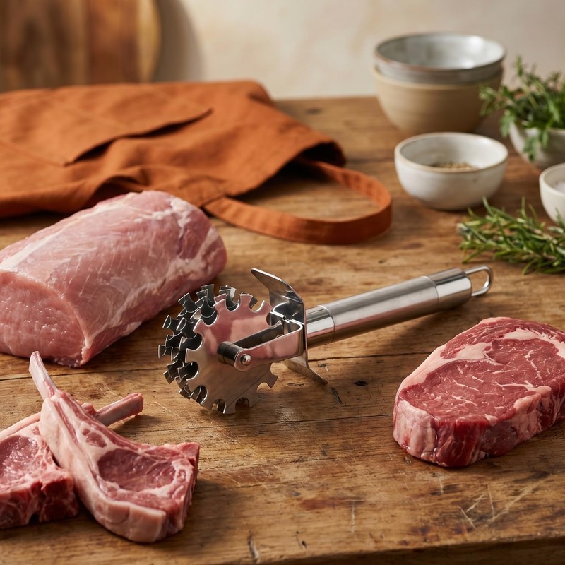 Angoily Steak tenderiser meat tenderiser stainless steel rolling meat tenderiser
