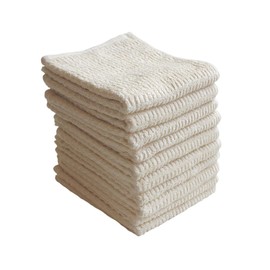 Senshu Towel Eco Natura Face Towels, Set of 10, Sensitive Skin, Thin, Quick Drying, Unbleached, Undyed, Slim, 11.4 x 29.5 inches (29 x 75 cm), Made in Japan, Easy to Dry in the Room, Ethical, Natural