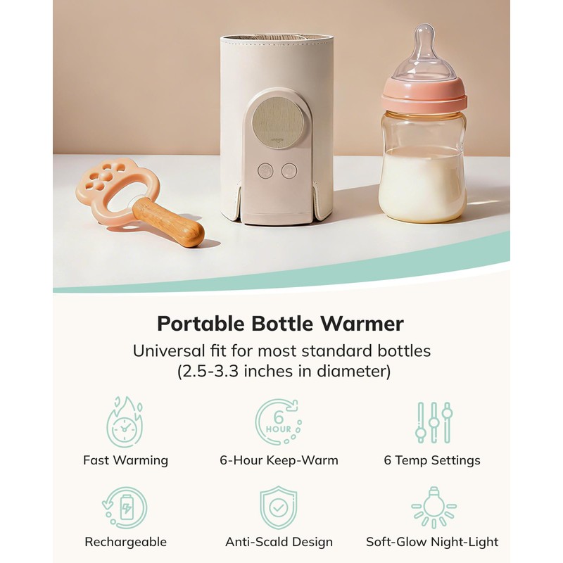 Umimile Portable Bottle Warmer for Travel, Heats Bottles Directly