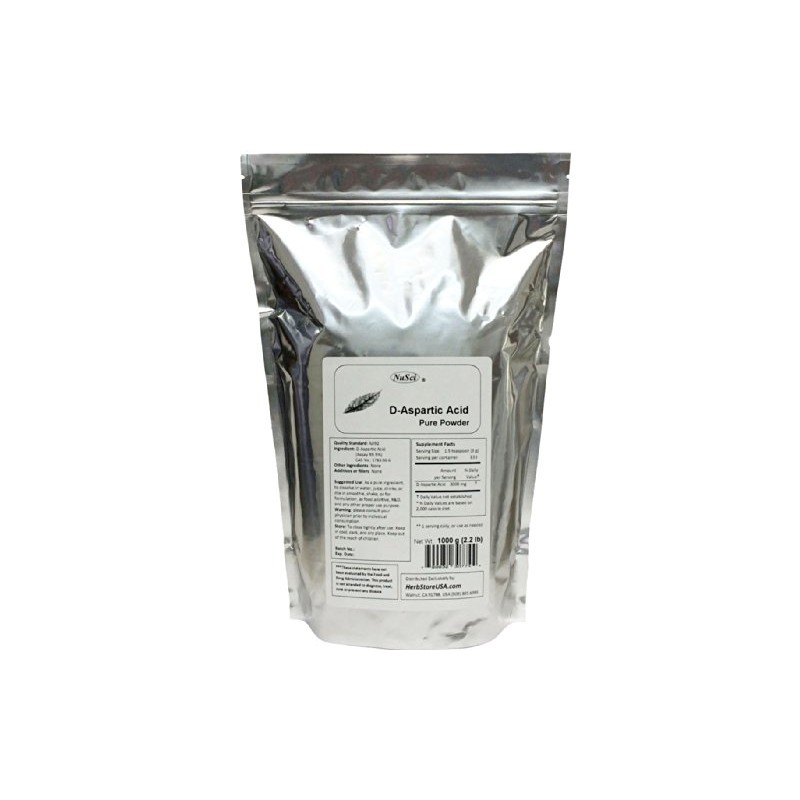 NuSci Pure D-Aspartic Acid (DAA) Powder AJI Quality Standard (1000