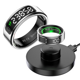 findtime Smart Ring mit Display Fitness Tracker Schrittzähler Ring Herzfrequenzmesser Schlaftracker SpO2 Messer Activity Trackers Kalorie Distanz-Tracking