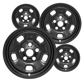 Fuel Rider Set of Four (4) 17 inches Gloss Black ABS Wheel Skins Impostors Wheel Covers Compatible with 2013-2018 Ram 1500 Wheels- Auto Tire Replacement Cap Cover