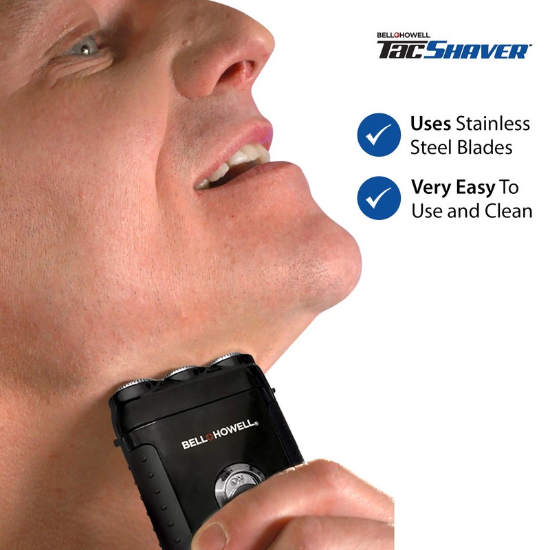 Bell+Howell Tacshaver 3D Rechargeable Rotary Shaver for Men with Pop-up