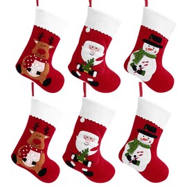 Toyvian Christmas Stocking Christmas Decoration Christmas Gift Bag Sugar Bag Christmas Tree Decoration 6 Pieces Embroidery Socks Decoration Santa Stocking - A Real Classic
