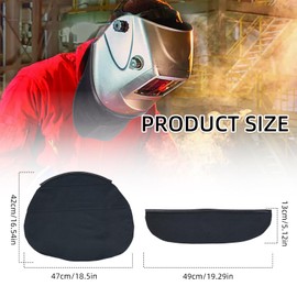 NICENEEDED 2 Pcs Welding Helmet Cover and Helmet Bib Set, Helmet Extended Head Back Cover with Press Fit Seal, Welding Hood Accessories Compatible with Most Competitive Models