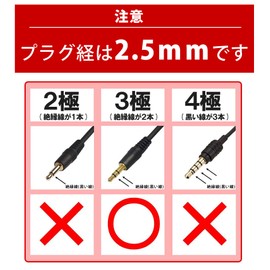 Fuji Parts Audio Cable φ2.5mm Stereo Ultra Mini Plug (Male) to φ2.5mm Stereo Ultra Mini Plug (Male) Cable 3.3 ft (1 m) (Straight to Straight) / VM-4124