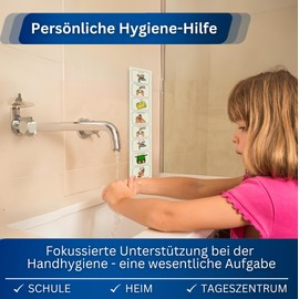 Hand Wash Visual Kids Autism / ADHD Aids - Routines Planner Kids - Waterproof, Washable - High Quality, Durable - Home/Nursery