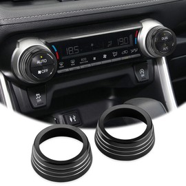 Auovo AC Knob Cover Compatible with Toyota RAV4 Accessories 2025 2024 2023 2022 2021 2020 2019 Air Conditioning Knob Cover Trims AC Climate Control Switch Rings Aluminum Alloy (Black)