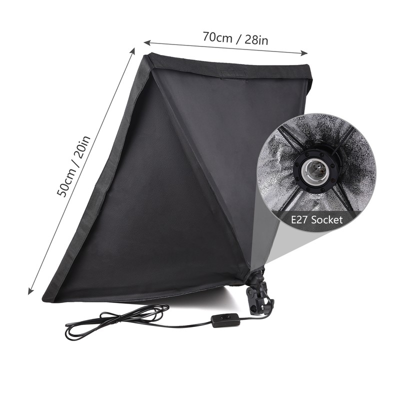 50*70cm Studio Photography Softbox with E27 Socket Carry Bag for