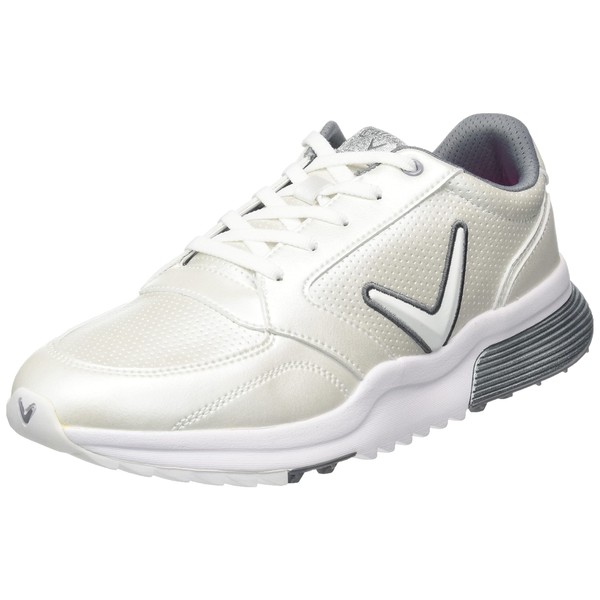 Callaway Women's Aurora Golf Shoe, White Grey, 6 UK Wide