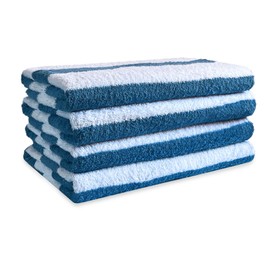 Beyond Happy Cabana Stripe Beach Towel, Light blue Stripe, Giant Size -150cm L x 70cm W, 100% Cotton (Light Blue)