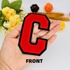1 PCS 4.0" Red Chenille Letter Patch with Black Edge,