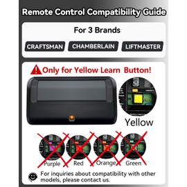 for 891LM/950ESTD Liftmaster/Chamberlain Garage Door Opener Remote Security+ 2.0 MyQ Yellow Learn Button 2Pcs