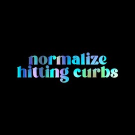 Normalize Hitting Curbs Decal Vinyl Sticker Auto Car Truck Wall Laptop | Holographic | 8" x 2.5"