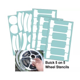 GM BUICK RALLY WHEEL PAINT Mask STENCIL Kit 5 on 5 Full Size Wheels