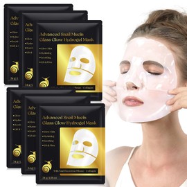 ITSDAWN 6 Pack Advanced Snail Mucin Glass Glow Face Masks, Collagen Face Mask, Hydrating Overnight Hydrogel Mask for All Skin Types