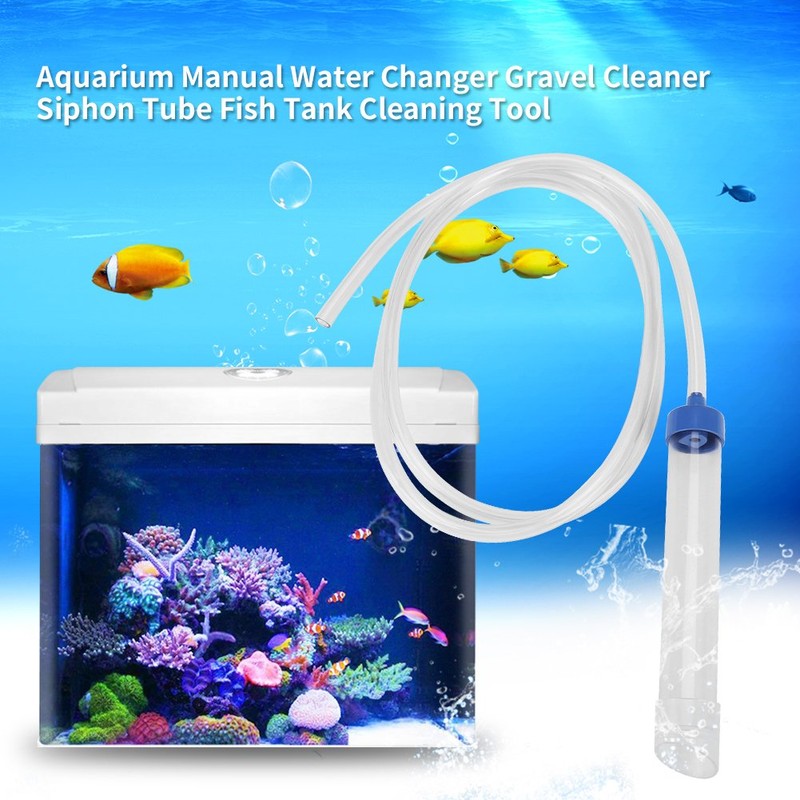 Aquarium Manual Water Changer Air Pump Siphon Fish Tank Gravel