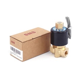 SNS AC110V 1/4" NPT Brass Electric Solenoid Valve Normally Open Water, Air, Diesel 2WK025-N08