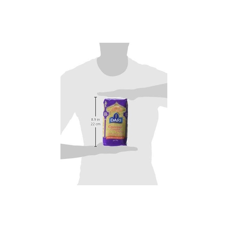 Dari Premium Moroccan Couscous (Whole Wheat), 2.2 Pound (1.0 Kg)