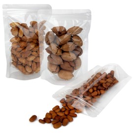 Blisstime 50 Pack Stand Up Pouch Bags, Resealable Clear Zip Lock Pouches With Tear Notch for Food Packing (4.7IN X 6.7IN)