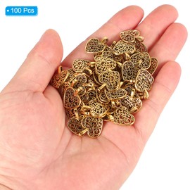 PATIKIL Jewelry Making Charm, 100 Pack Metal Heart Pendants Heart Charm for DIY Necklace Bracelet Earring Craft, Gold