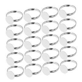 CORHAD 20pcs Adjustable Blank Ring Bases Round Pad Settings for DIY Crafts Durable Finger Ring Blanks for Jewelry Making Versatile Metal for