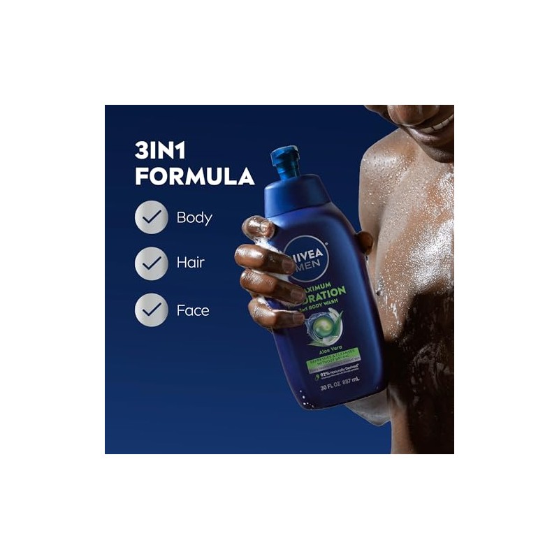 Nivea Men Maximum Hydration Body Wash, Aloe Vera Body Wash