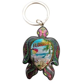 Westmon Works Florida Sea Turtle Keychain Colorful Metal Key Ring with Scenic Ocean Imagery