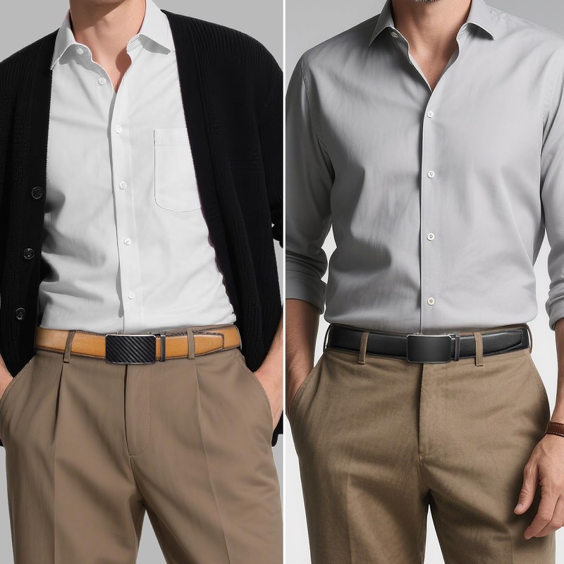 Zitahli Ratchet Belt Men 2 Pack - Click Leather Mens