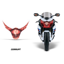 AMR Racing Sport Bike Headlight Eye Graphics Decal Cover Compatible with Suzuki GSXR 1000R 2010-2013 - Corrupt Red