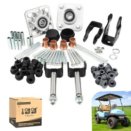 10L0L Deluxe Golf Cart Front End Repair Kit for Club Car Precedent 2004-Up Gas & Electric, Suspension Rebuild Kit with Bushings, Bearings, King Pins, and Hardware Replacement OEM 102357701