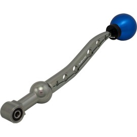 COMBO VMS Racing Dual Bend SHORT THROW SHIFTER CNC Aluminum in GUNMETAL Gray Grey Dark Silver CNC Aluminum Metal and 10x1.5mm BLUE ROUND Ball SHIFT KNOB 5 Speed for Honda Civic CX LX DX EX Si CRX CTR iTR LS GS GSR VTEC V-TEC 2DR 4 DR 2 4 Door Coupe Hatchback HB JDM 1988 1989 1990 1991 1992 1993 1994 1995 1996 1997 1998 1999 2000