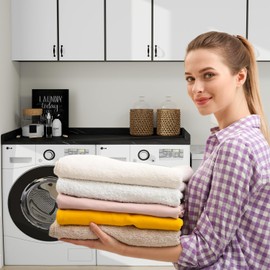 vomavex Washer Dryer Countertop, 54" Width * 27.4” Depth Washer and Dryer Covers for The Top for Laundry Room Organization, Washer and Dryer Countertop Shelves, Black Marble