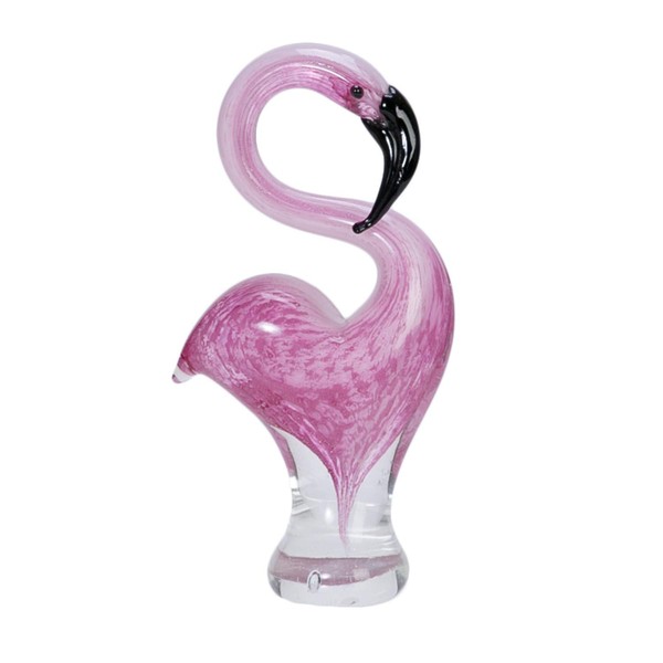 Beachcombers 7.5 Inches Tall Glass Flamingo 03469 Tropical Pink