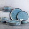AmorArc Ceramic Dinnerware Sets for 4,Round Reactive Glaze Stoneware Plates
